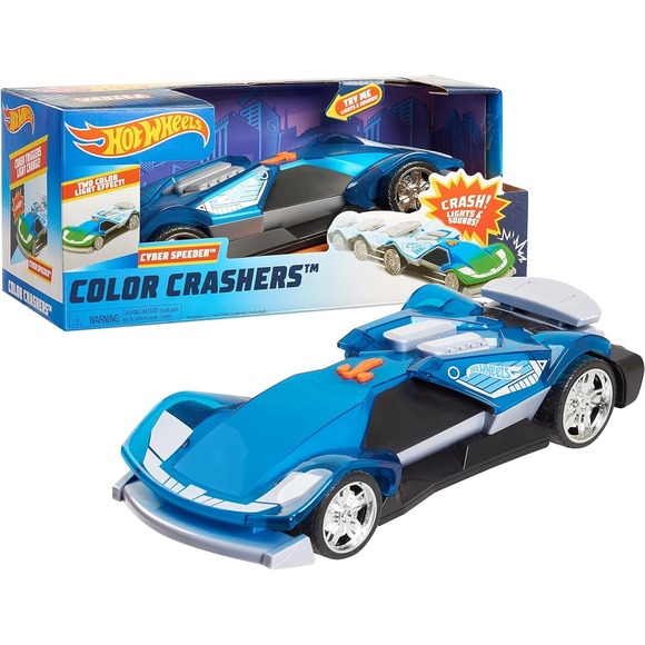 Hot Wheels Color Crashers Cyber Speeder, Motorized Toy Car Lights & Sounds NIB - Picture 1 of 3